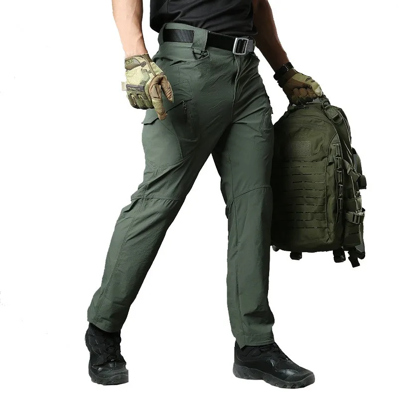 

Men's Summer Thin Ripstop Cargo Pants Quick Dry Military Tactical Pants Multi Pockets Hiking Trekking Combat Stretch Trousers