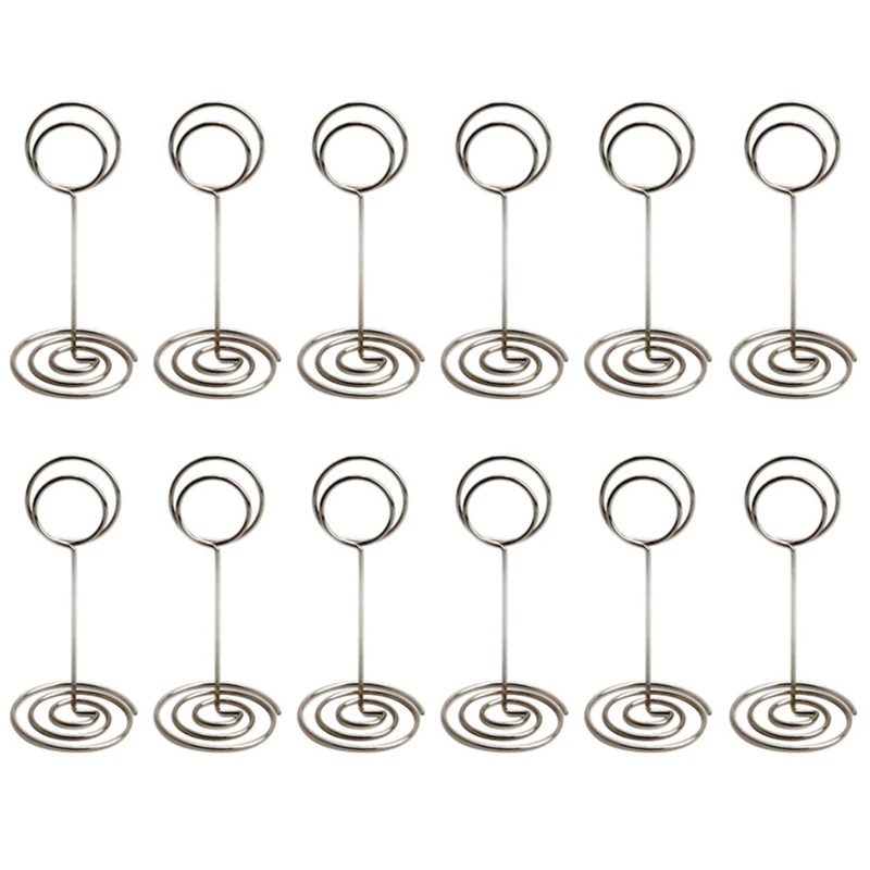 12PCS Metal Photo Stand Table Number Holder Clips Picture Holder for Wedding