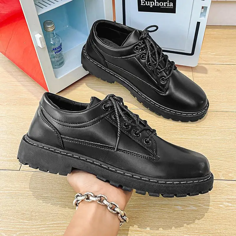 Black Labor Protection Men's Shoes Party Boys Elegant Dress Leather Shoes Casual Work Chef Men