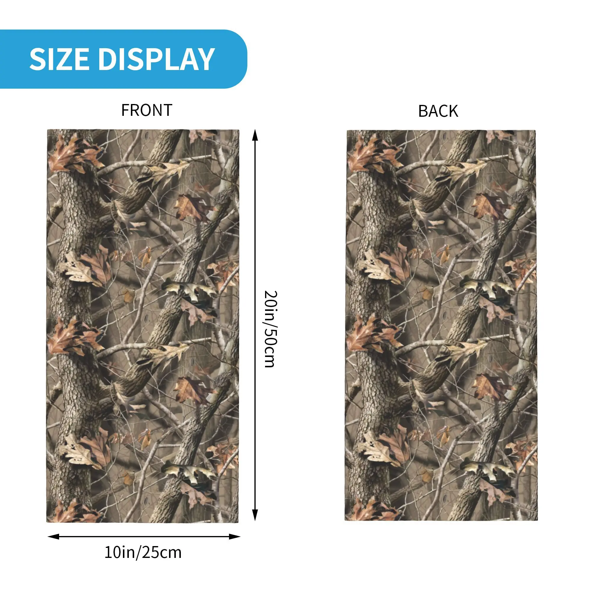 Custom Real Tree Camouflage Camo Bandana Winter Neck Women Windproof Wrap Face Scarf for Ski Military Popular Gaiter Headband