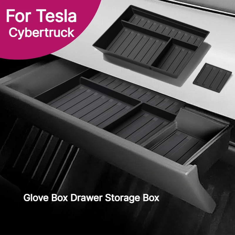 Central Console Glove Box Storage Tray Organizer For Tesla Cybertruck 2024-2025 Car Tidying Holder Pickup Interior Accessories
