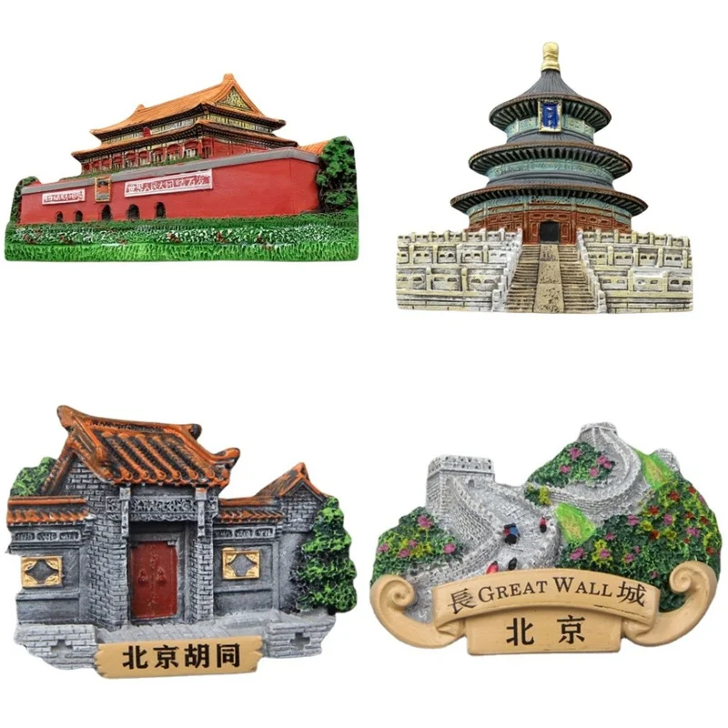 3D Pekin Podróżujące Pamiątki Magnesy na Lodówkę Chiny Pekin Wielki Mur Pamiątki Turystyczne Naklejki Magnetyczne na Lodówkę