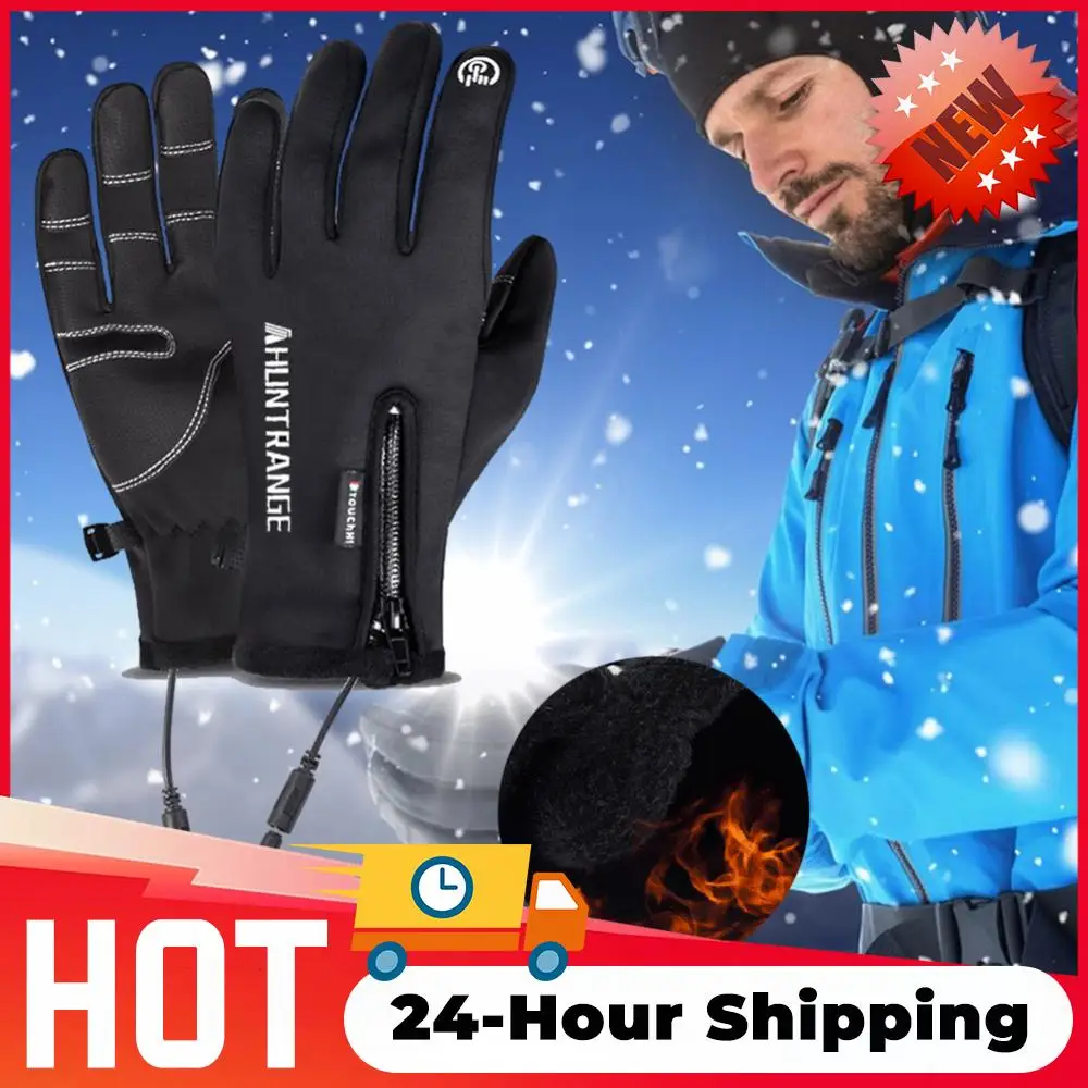 

Зимние перчатки с электрическим подогревом, лыжные перчатки, мотоциклетные перчатки с сенсорным экраном, водонепроницаемые перезаряжаемые термоснежные перчатки с подогревом