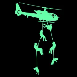 Special Forces Landing Glow Stickers Home Decor TV Background Wall Decal Boy Bedroom Laptop Motorcycle Bike Car Luminous Sticker