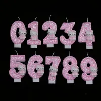 Hello Kitty Fun Digital Candles Creative Cute Cartoon Pattern Party Atmosphere Decoration Supplies Birthday Cake Accessories