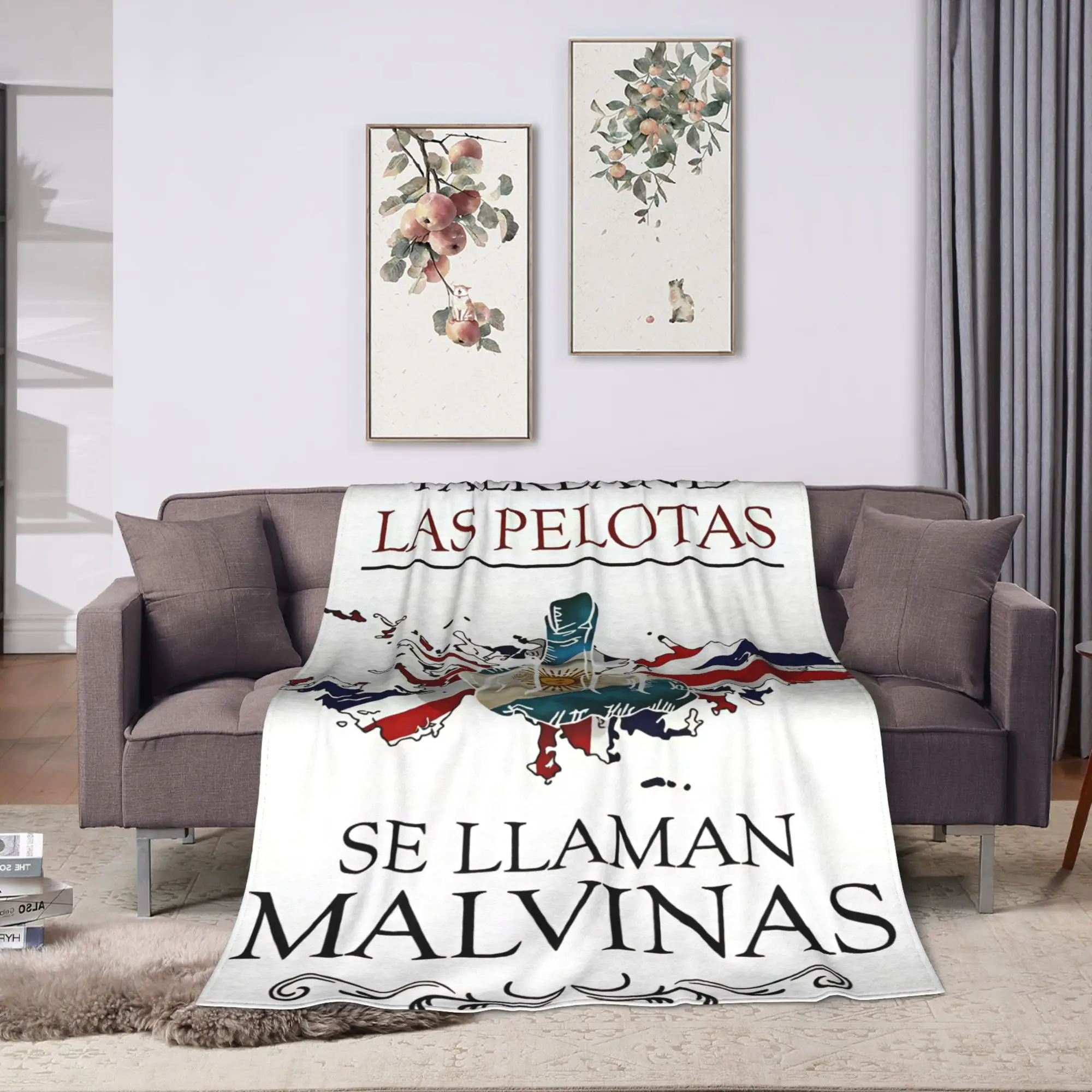 Las Malvinas Son Argentinas Blanket  Airplane Travel Flannel Throw Blanket For Living Room Soft Customized Quality Bedspread