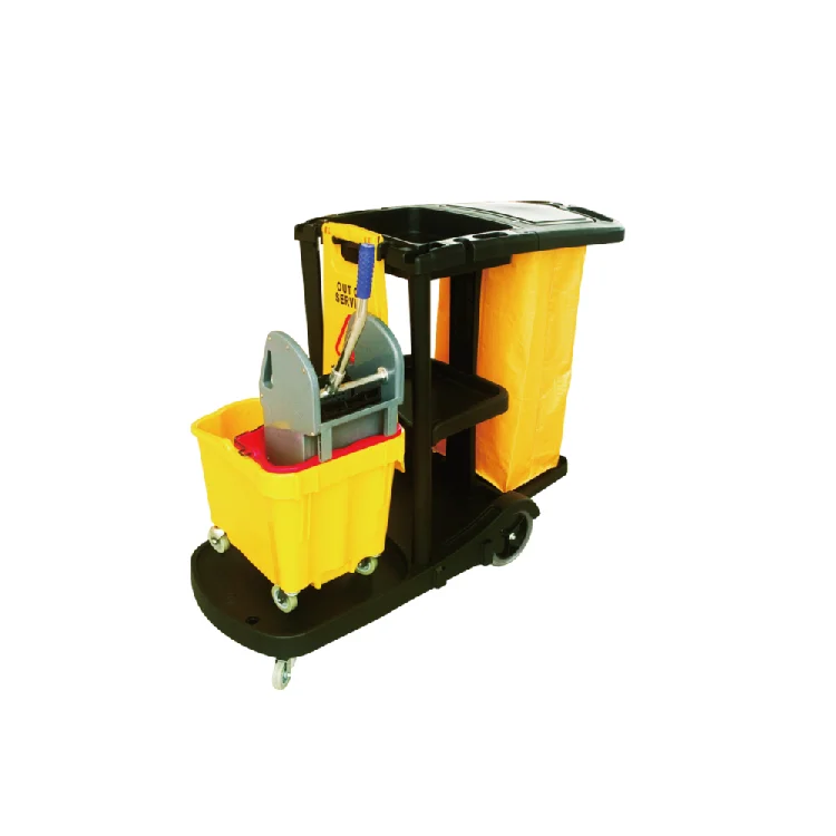 Hot Sale Hotel Multi-purpose Housekeeping Trolley Cleaning Cart with Replaceable Bag