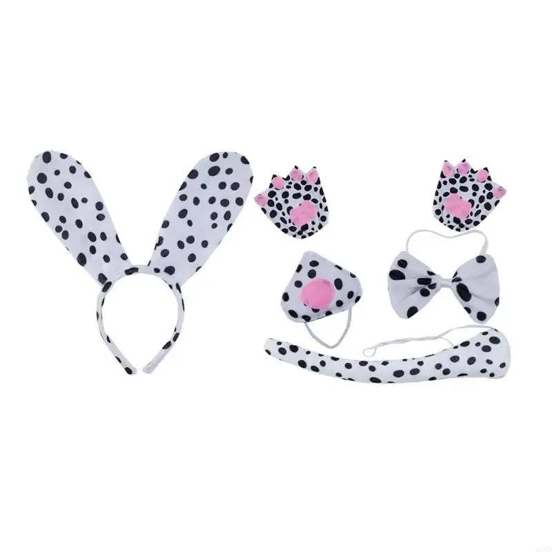 Ensemble Costume chien, nœuds d'oreille queue chien, nez, Costume fantaisie Animal, accessoires