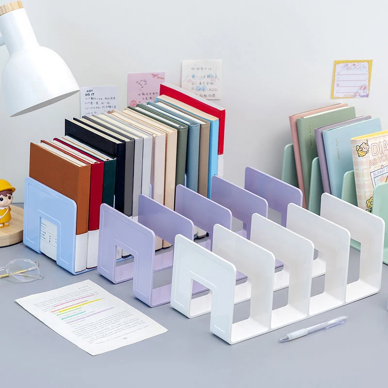 Multi-Purpose Bookends com 4 Grades, Suporte De Armazenamento De Livros, Estante De Mesa para CD, Revista, Organizador De Arquivos, Material Escolar E Escritório