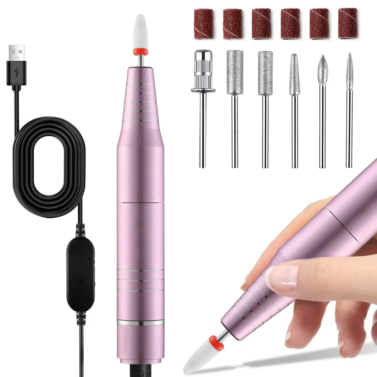 

30000RPM USB Nail Drill Machine For Acrylic Nail Gel Polish Milling Smoothing Calluses Manicure Machine Nail Art Salon Equipment