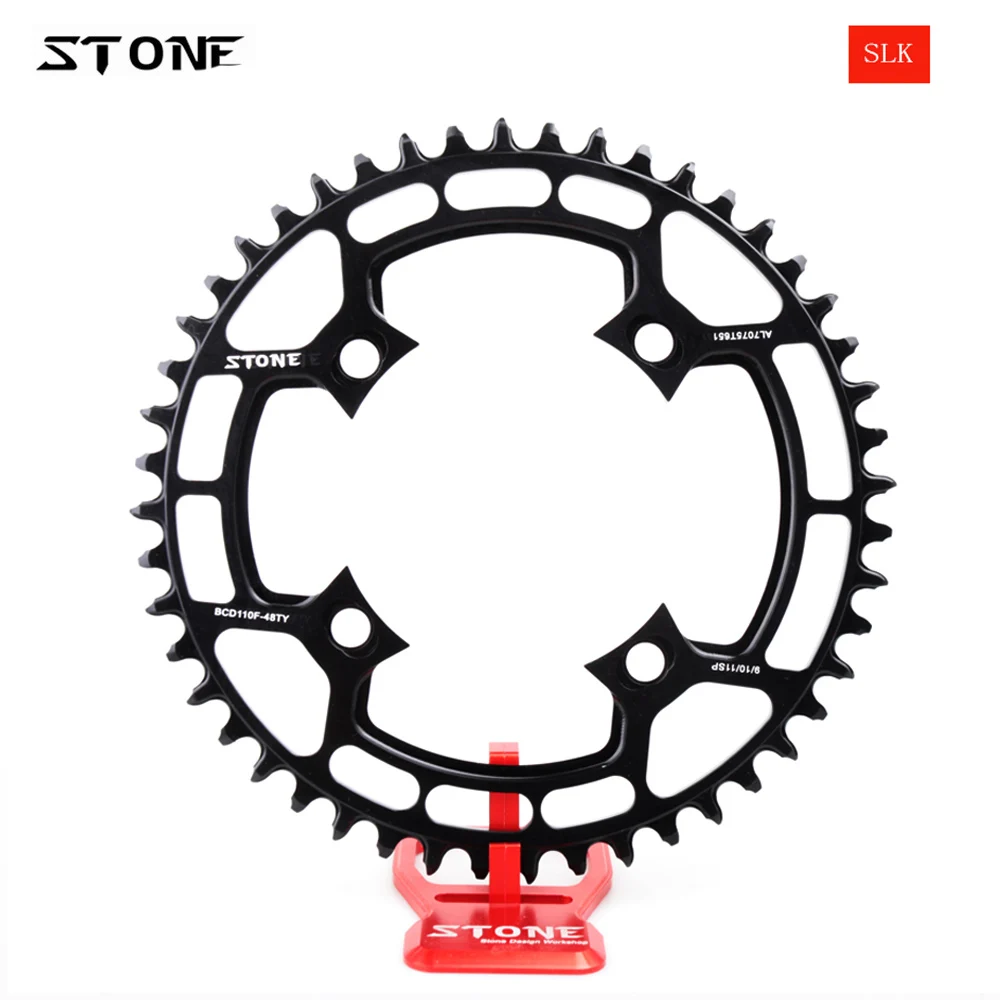 Stone Alloy 7075 Circle Single Chainring BCD110mm 110F 4 Arms for FSA SLK Road Bike Chainwheel Chain Ring