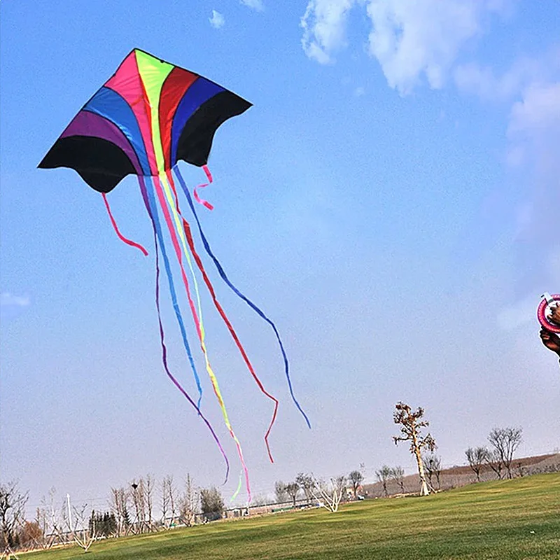 free shipping large rainbow kites flying breeze outdoor toys for adults parachute inflatable games cerf volant enfants kevlar