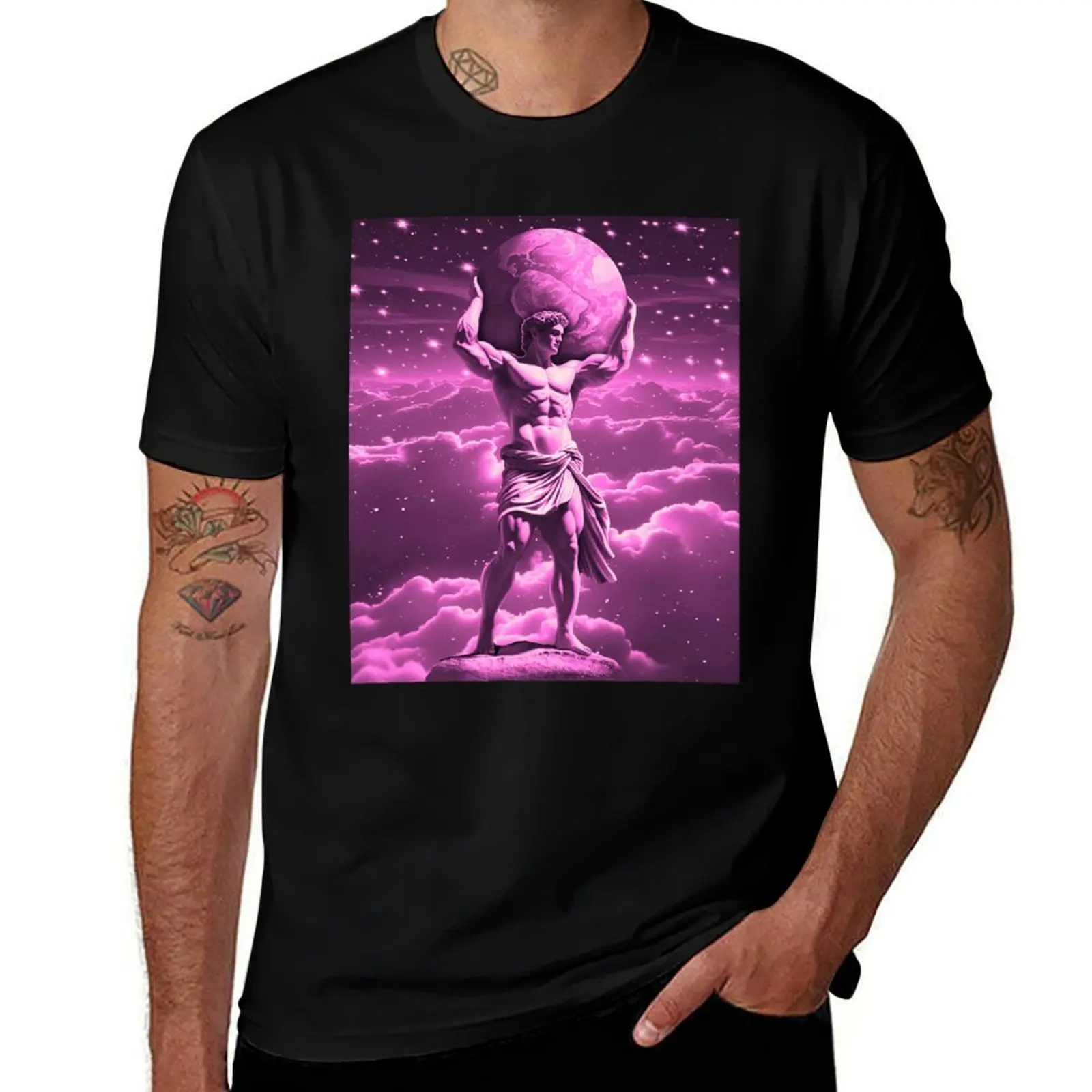 

Atlas holds the world Greek mythology T-Shirt Louboutins vintage graphic tee anime clothes t shirt for men