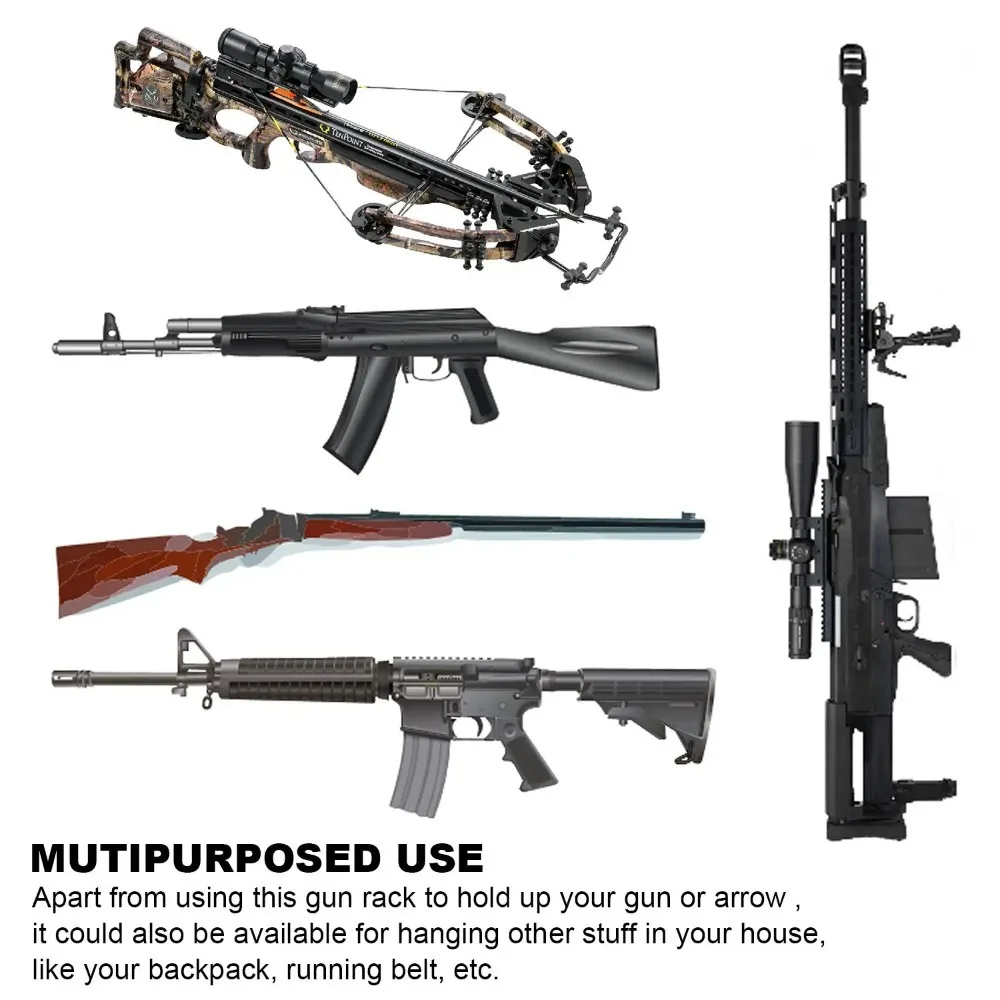Arma rack de armazenamento rifles espingarda ganchos montagem na parede cabides para qualquer rifle espingarda arco tiro com arco com estofamento macio e pesado