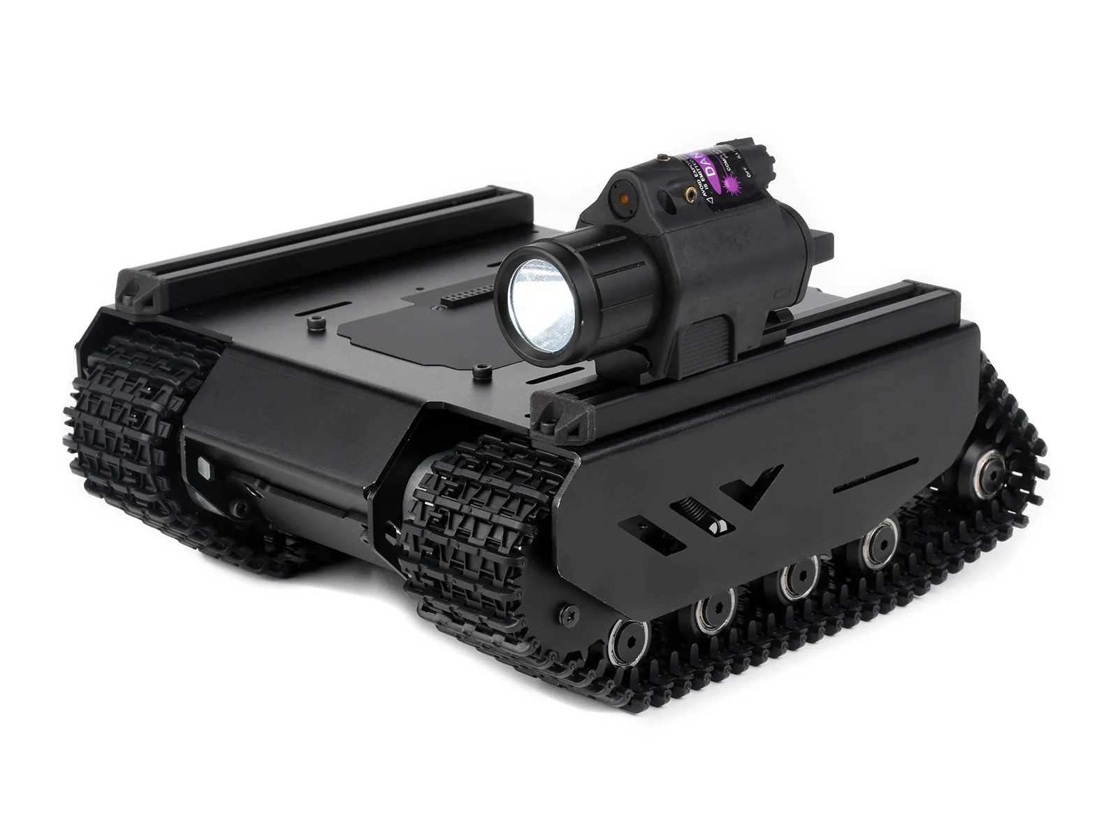 Flexible And Expandable Off-Road Tracked UGV, Multiple Hosts Support, With External Rails And ESP32 Slave Computer