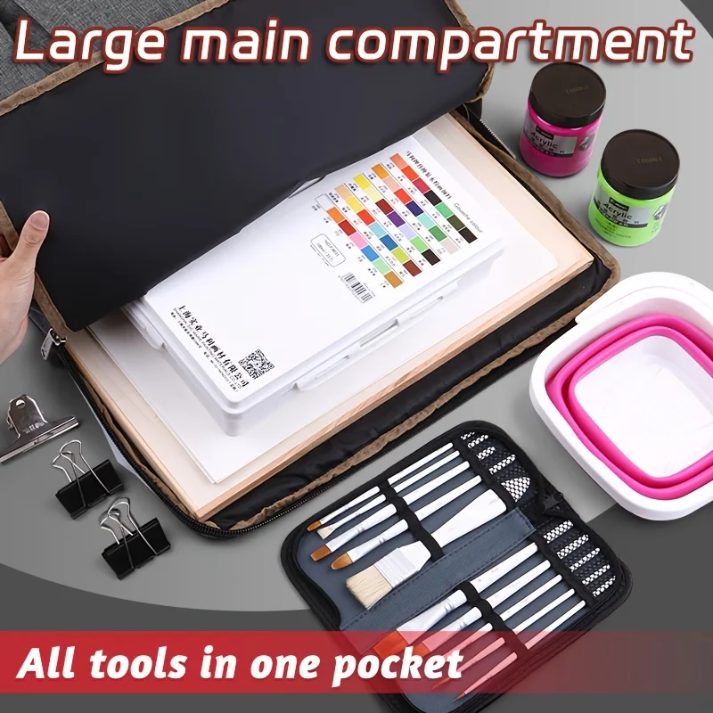 1 قطعة رسم حقيبة ظهر تحمل أسود/رمادي ، A2/18x26in ، سميكة ، للتخزين ، لوحة الرسم والحامل ، في الهواء الطلق للفنانين ، الكبار