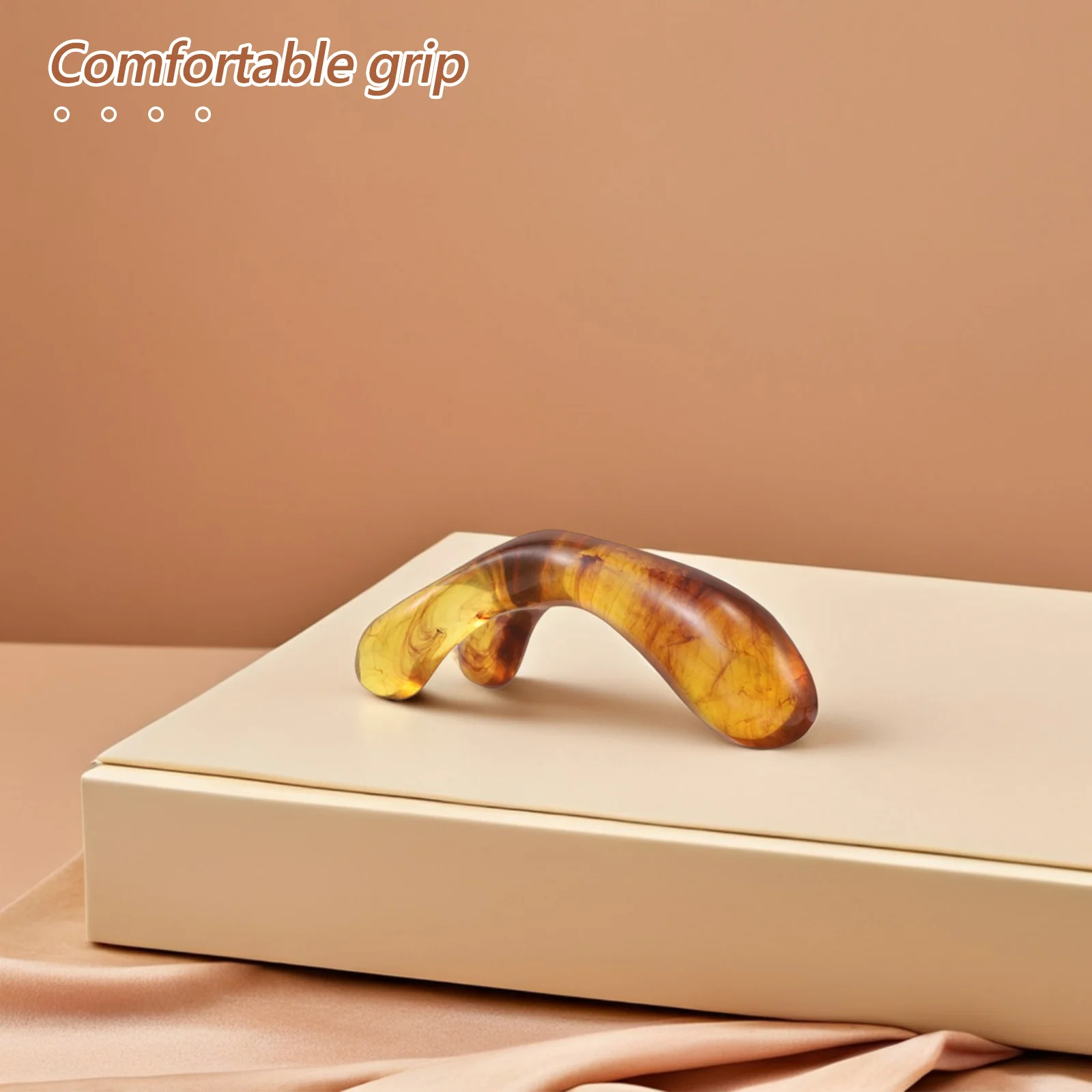 2 قطعة الراتنج المزدوج شوكة الأنف مكشطة رئيس مدلك المحمولة غوا شا أداة البيج العنبر تصميم مريح تحسين التنفس الأنف