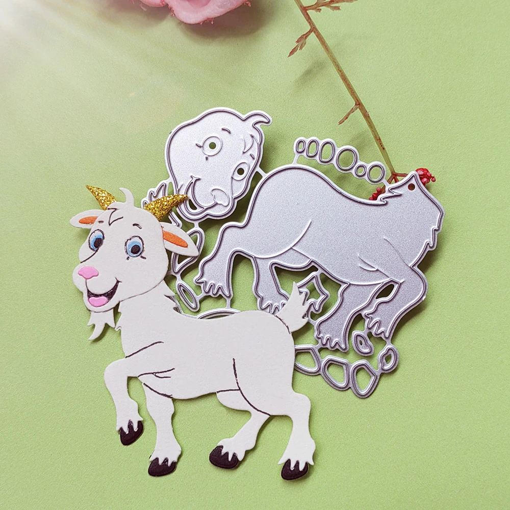 beautiful animal goat cutting dies for English letters, scrapbooks, reliefs, craft stamps, photo album puzzl