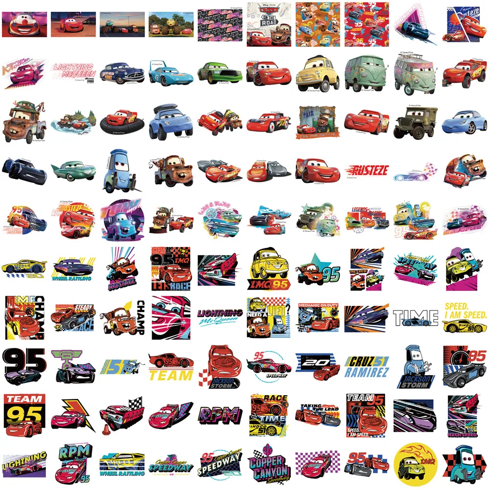 

10/30/50/100PCS Funny Cartoon Cool Racing Lightning McQueen Stickers Disney Animation Cars Doodle Decals Kids Toy Gifts for Bike