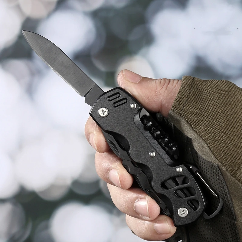 Outdoor Multifunctional Pocket Knife Swiss Army Knife Portable Field Survival Folding Knife Bottle Opener EDC Combination Tool