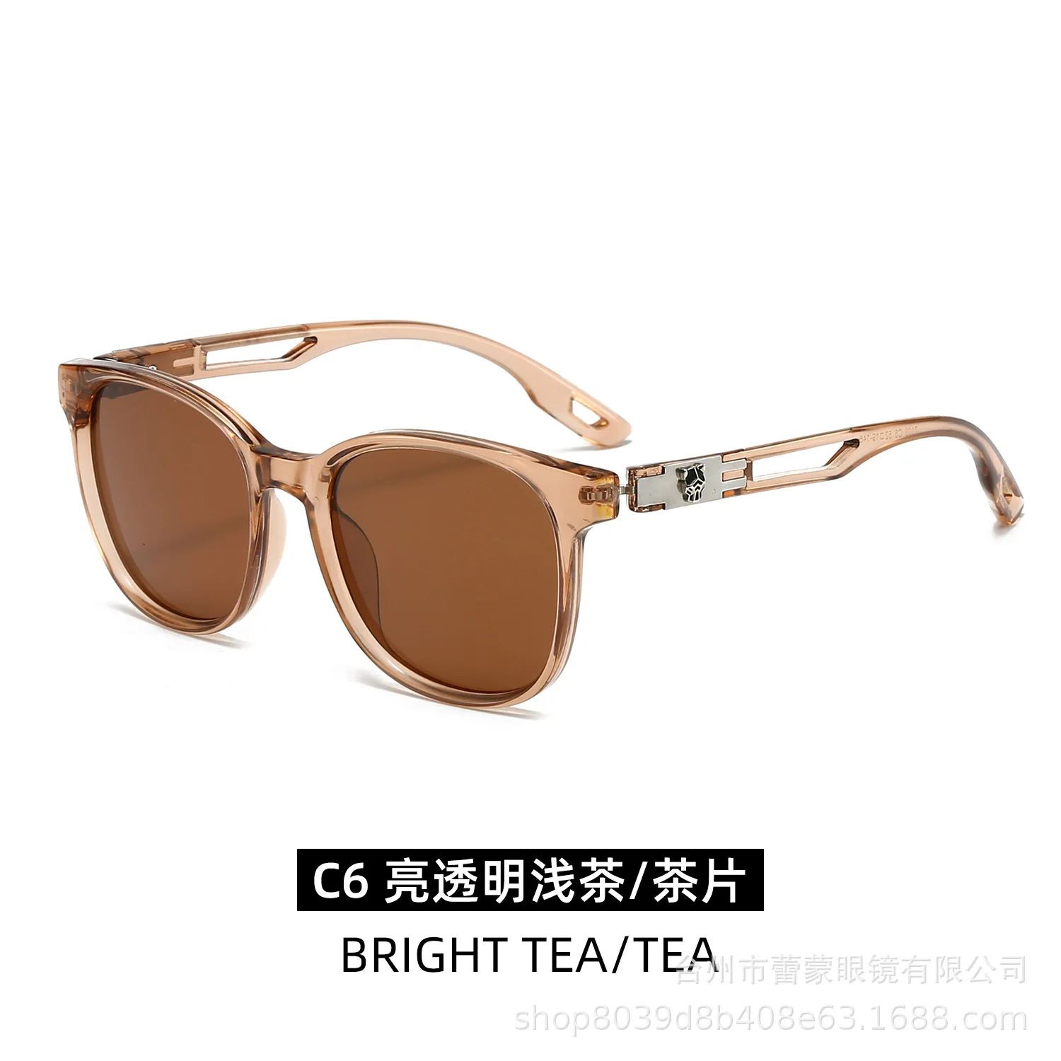 Designer HD Polarized Square Sunglasses Hollow Spring Temple Unisex UV Protection Cross Border Fashion High Quality Eyewear