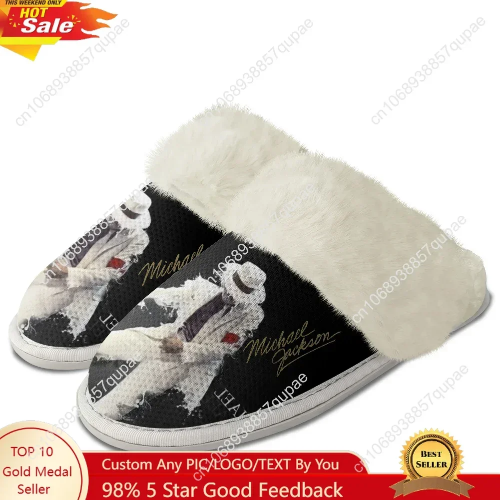 

Michael Jackson Plush Slippers Keep Warm Shoes Star Pop Singer Dancer Mens Womens Home Cotton Customized Thermal Weight Slipper