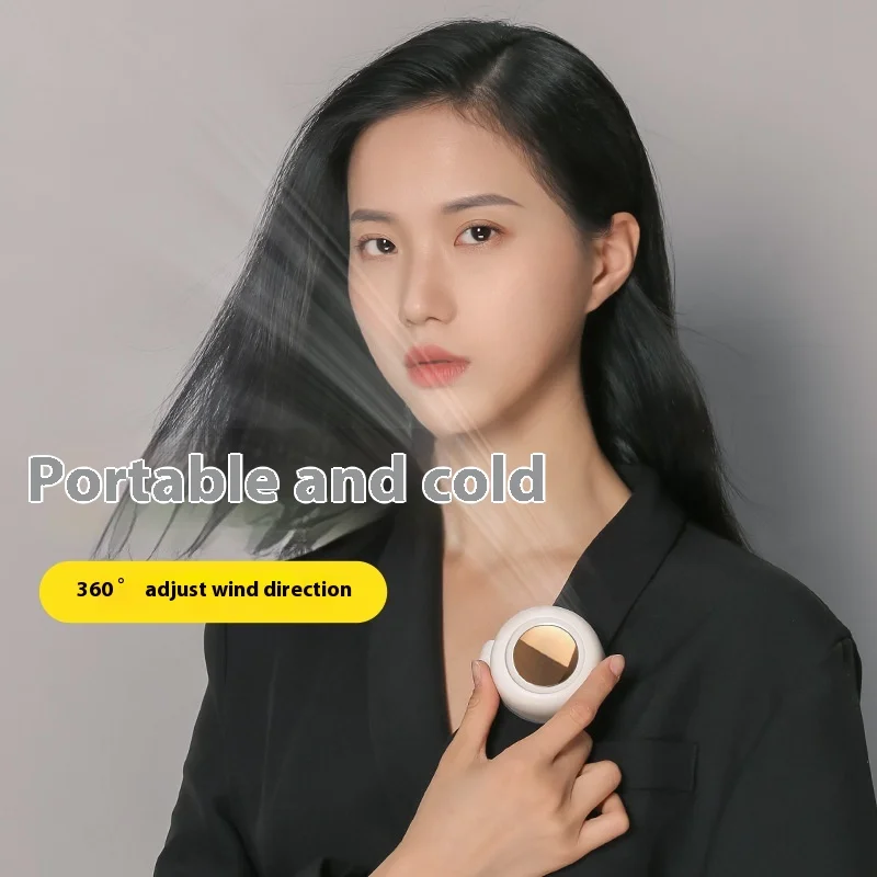 

Portable Clip On Waist Fan Hands Free Mini Air Cooler Quiet Leafless Rotating Direction Outdoor Hanging Small Whirlwind Fan