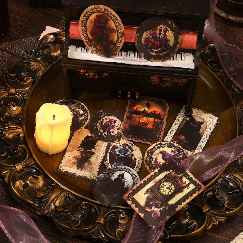 20Sheets Sticker Lace prologue Material gothic Floral collage handbook Stationery Handbook Writing Scrapbook cut 164*103mm