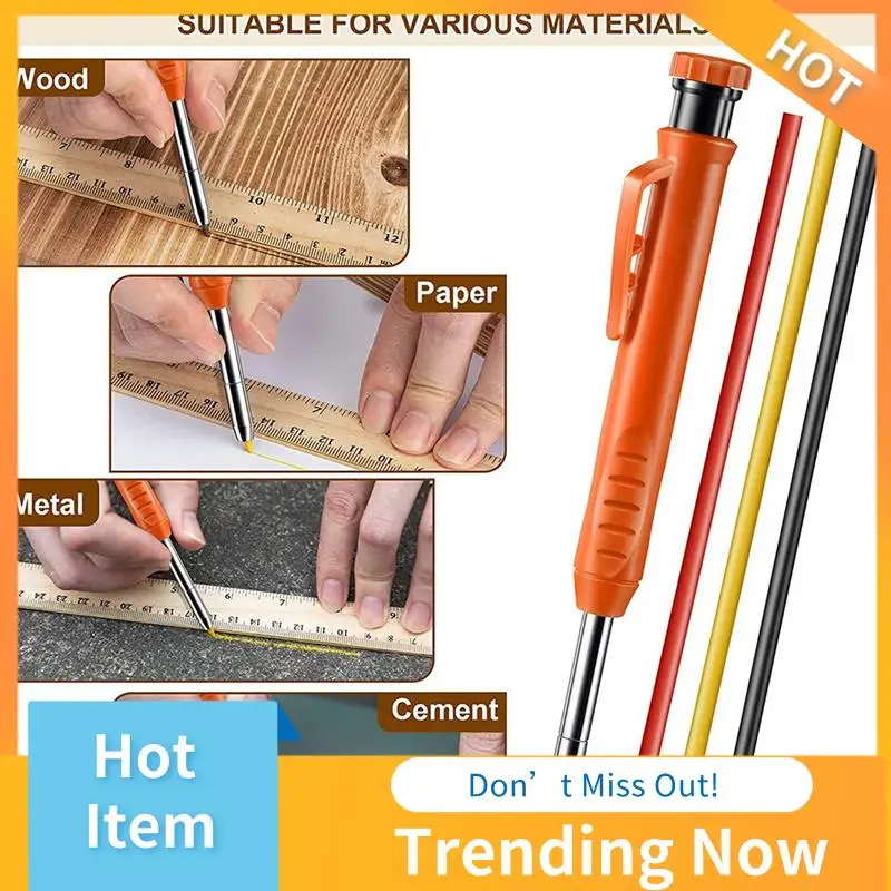 

CMHI-2 Pack Solid Carpenter Pencils , Scribe Tool With Built-In Sharpener For Construction Woodworking Architect