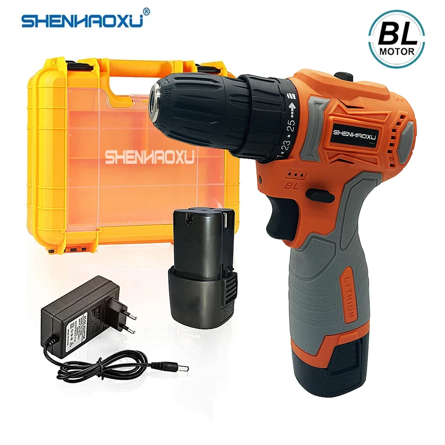 

SHENHAOXU Super 18V Electric Screwdriver Electric Drill Cordless Drill Brushless motor 2000mAh Rechargeable Lithium Power Tools