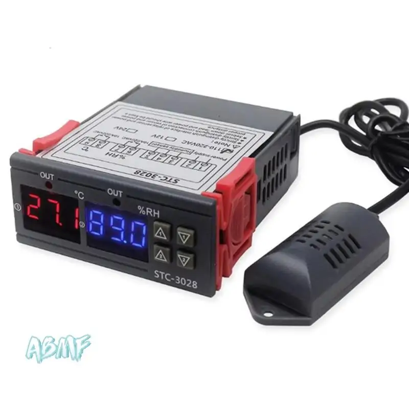 ABMF-STC-3028 Цифровой термостат Термометр Гигрометр Контроллер температуры и влажности Регулятор 12 В