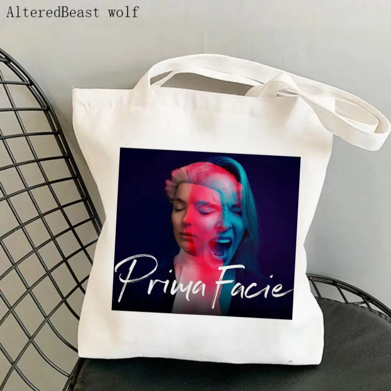 

Women Shopper bag Jodie Comer Prima Facie Printed CanvasTote Bag Harajuku Shopping Canvas Shopper Bag girl Tote Shoulder Bag