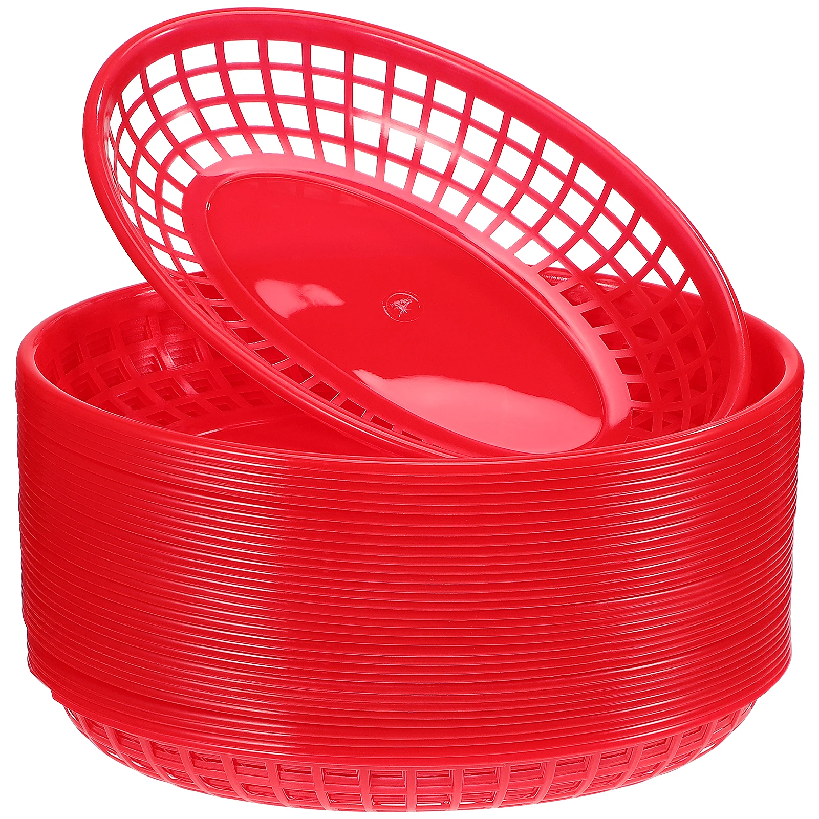 

32 Pcs Fruit Basket Food Baskets Storage Small Bowls Red for Shelves Simple Hollow Round