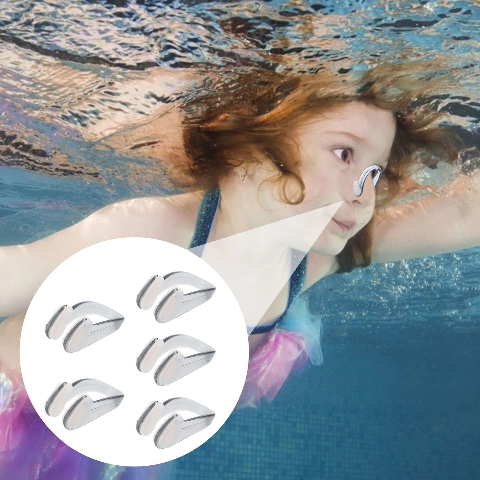 

5 Boxes Skin-Friendly Nose Clips Comfortable Anti-Choking Nose Clamps Professional Portable Swimming Plugs Sturdy Soft Material