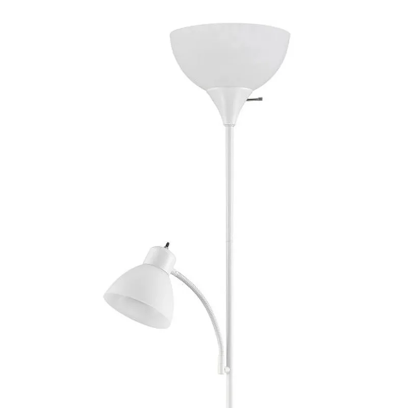 Lampe ChlorFloor avec lampe de lecture, 72 po, blanc, plastique, moderne, pour la maison et le bureau