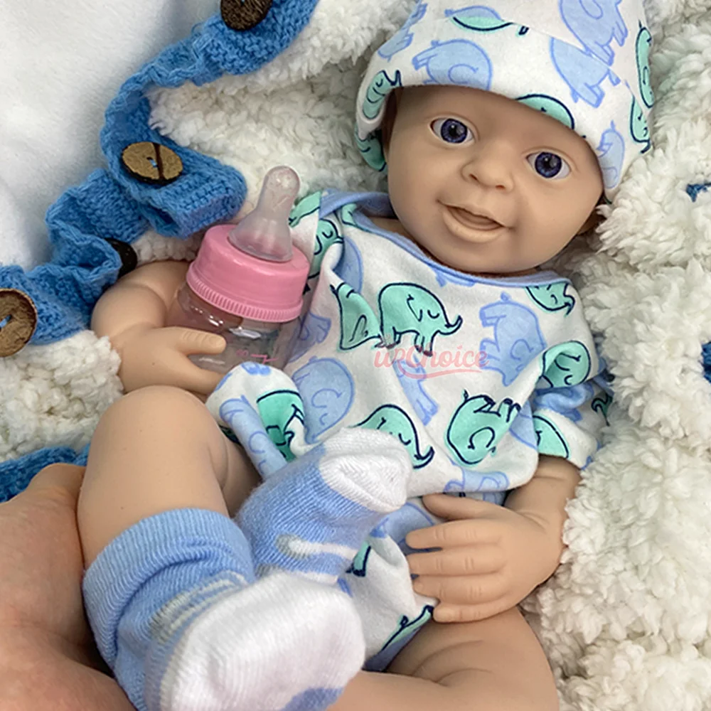 

Washable 45Cm Silicone Reborn Baby Doll Handmade Painteded Newborn Child Boy Doll DIY Skin Visible Veins Collectible Art Dolls