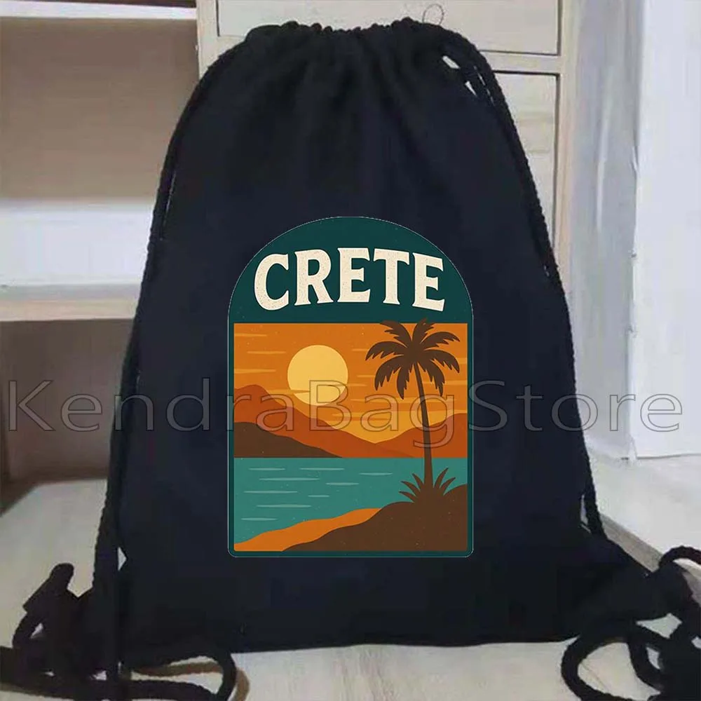 الجمالية ناكسوس كريت اليونان سانتوريني شاطئ الغروب قماش الرباط أكياس كرة القدم على ظهره القطن الصالة الرياضية كيس الهدايا سلسلة حقيبة