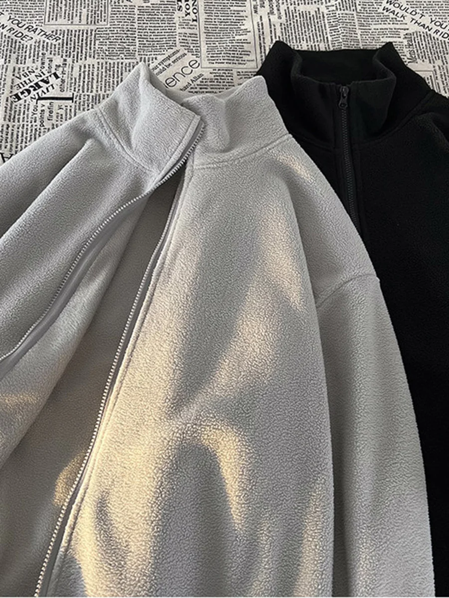 

Double-Sided Fce Jaet Men's Spring Autumn Trendy Brand Versatile Fce-Lined Jaet Warm Thiened Jaet Top