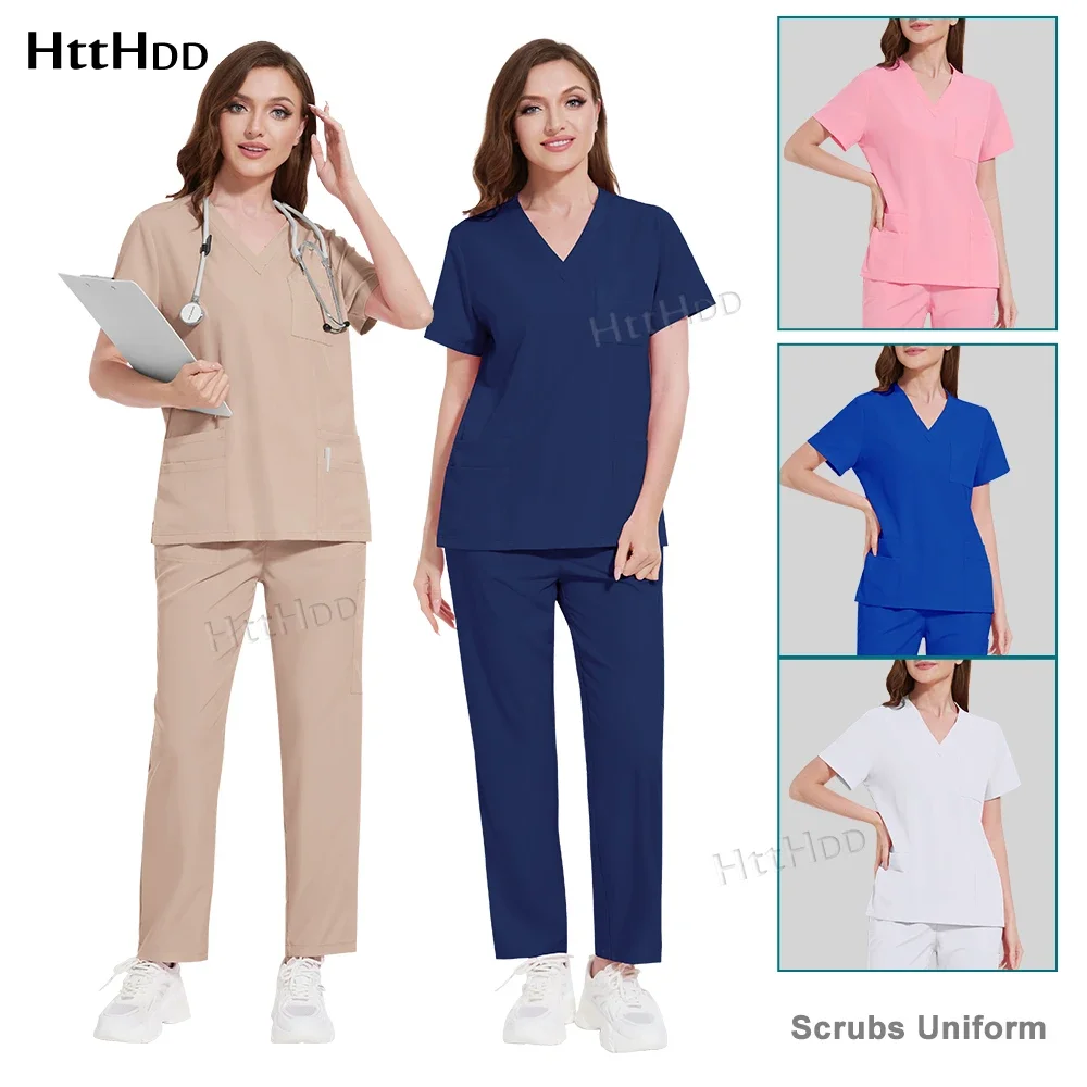 Uniformes médicos para enfermeras, ropa de trabajo de múltiples bolsillos, dentista de enfermería, salón de belleza y cuidado de la salud, venta al por mayor, superventas, nuevo