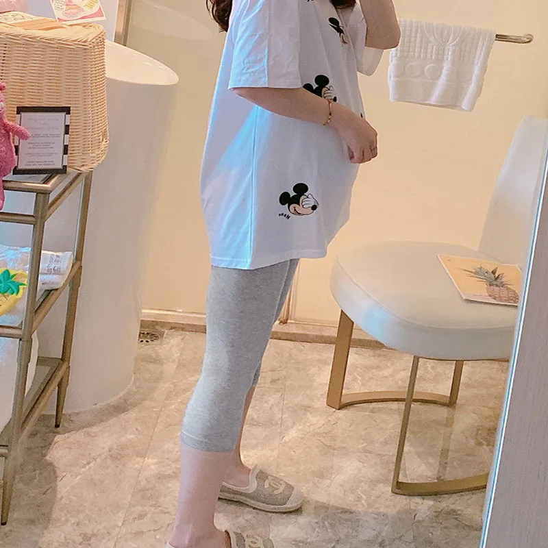 Tamanho positivo, Calças Minuto, Chao Mom, Roupa de maternidade, Calças barriga maternidade, Cor sólida