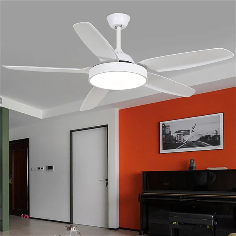 KERWIN Modern Fan Light Luxury Living Room Restaurant Bedroom Study LED Ceiling Fan Light Remote Electric Fan Light