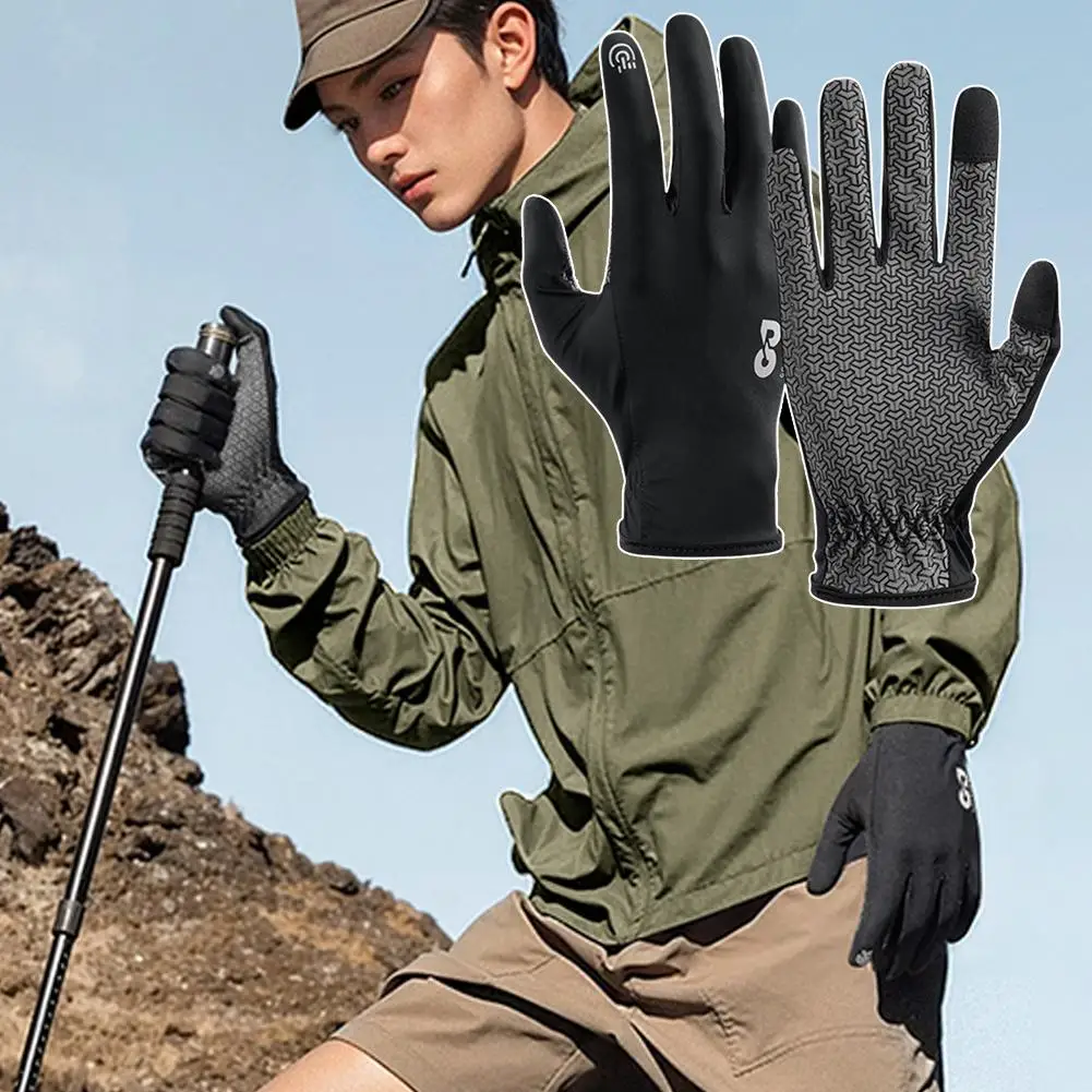 Outdoor Camping Gloves Full Finger Shockproof Sports Touch Accessories Cycling Fishing Hiking Gel Gloves Gloves Screen I9T2