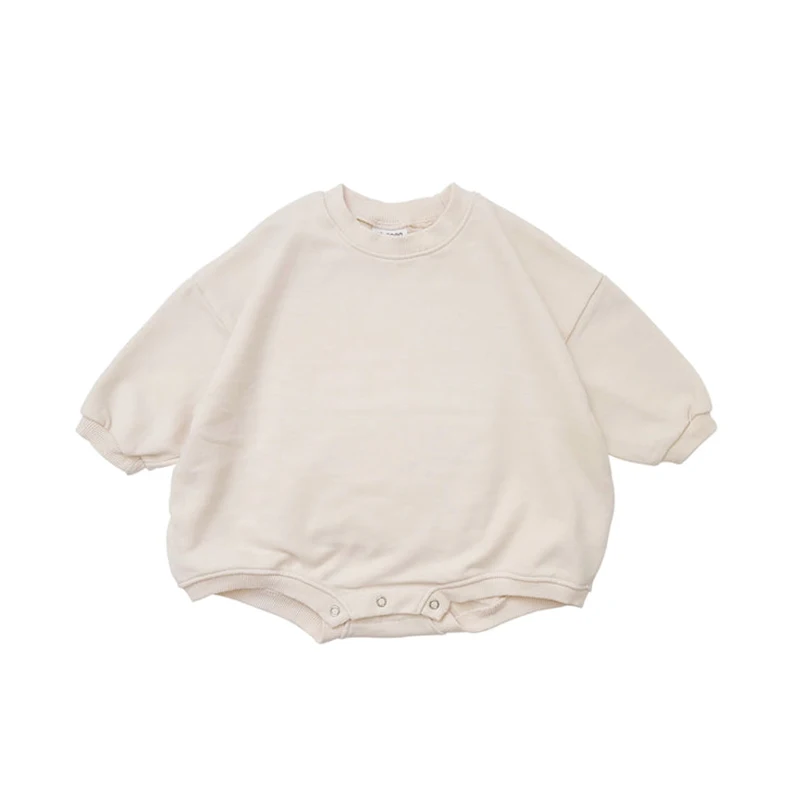 Barboteuse surdimensionnée à manches longues en coton pour bébé, sweat-shirt pour nouveau-né, barboteuses basiques pour tout-petits, vêtements pour