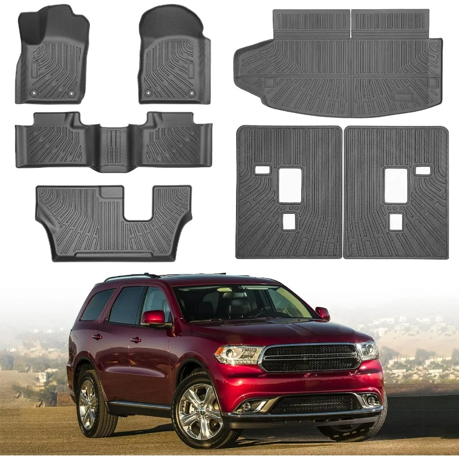 

Коврики для Dodge Durango 7 мест 2011-2015, всепогодные, из TPE, водонепроницаемые, противоскользящие, с индивидуальной посадкой для 2-го ряда сидений