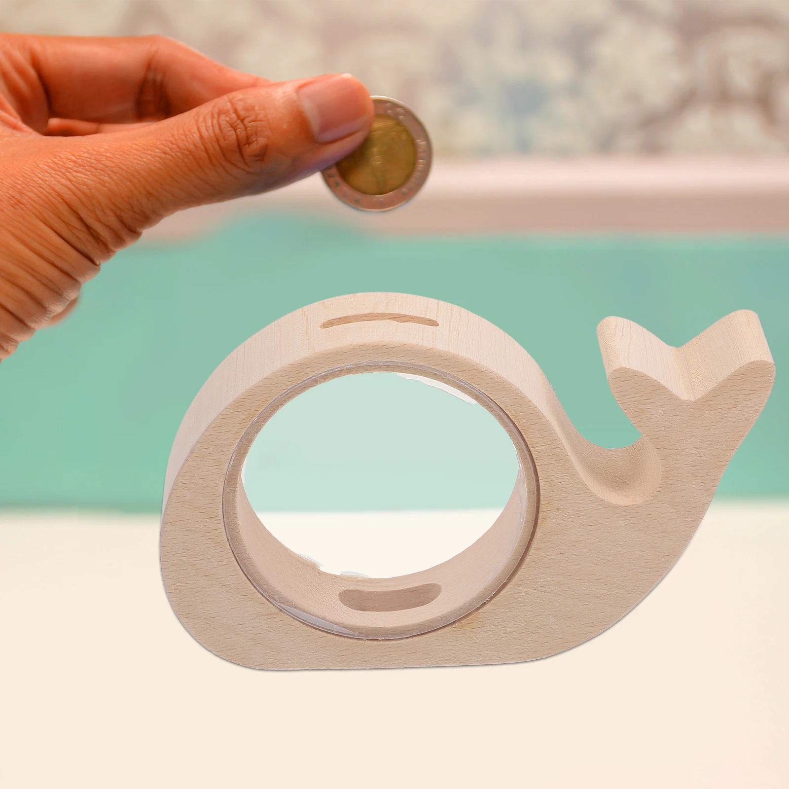 Walvis Vorm Houten Spaarpot Spaarpot Decoratieve Muntcontainer Kinderen Besparing Gift Home Spaarpot Spaarpot Home Decor