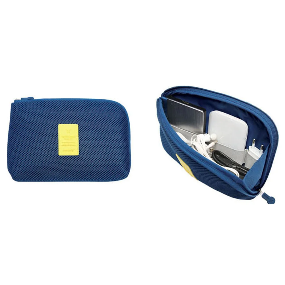 

Dark Blue Large Universal Shockproof Travel Pouch Cable Organizer for Earphones Accessories