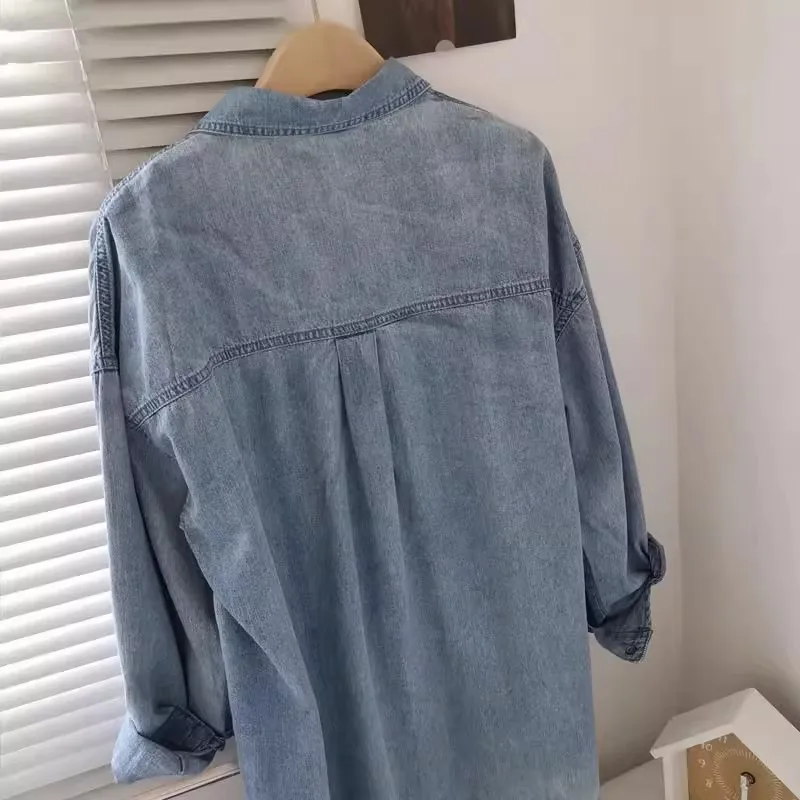 Duży Rozmiar 300 Pou Cartoon Haftowany Denimowy Kurtka Męska Luźna Modna Zakrywająca Ciało Kurtka z Kołnierzykiem