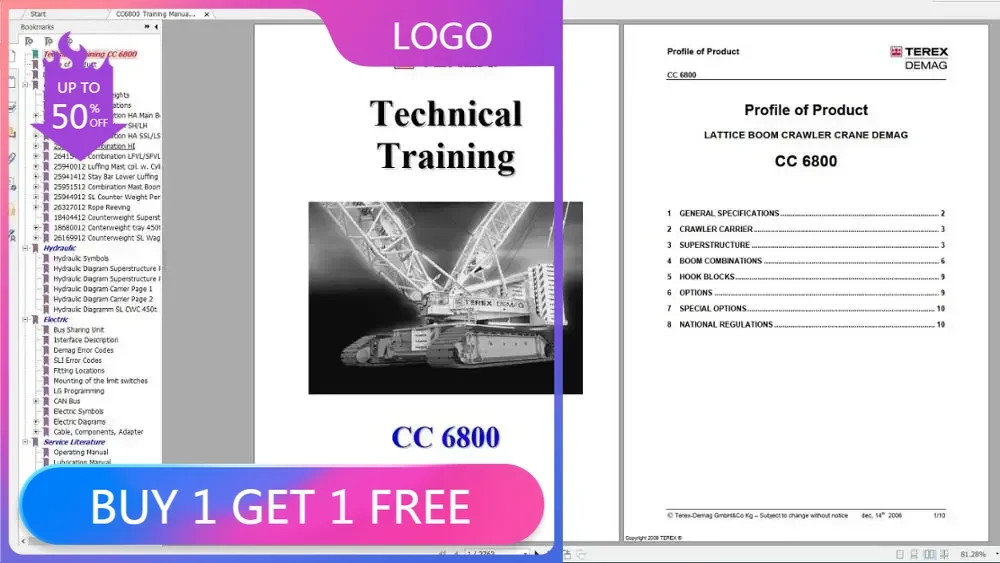 

TruckEPC3 Terex Demag Руководство по технике мобильного и гусеничного крана, руководство по эксплуатации и обслуживанию, руководство по обслуживанию DVD