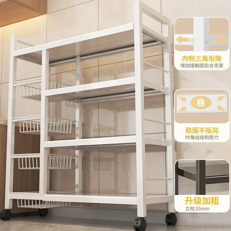 Premium Kitchen Storage Rack Floor To Ceiling Multi-layer Microwave Stove  Vegetable Supplies Storage  Pot Bowl Storage