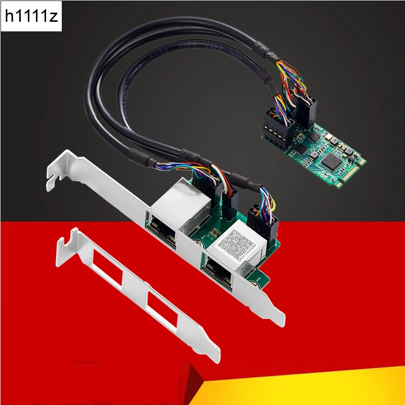 

Network Card M.2 B/M Key to Dual Port RJ45 Gigabit Ethernet Adapter Lan Card 10/100/1000Mbps RealTek RT8111H Chip for Desktop PC
